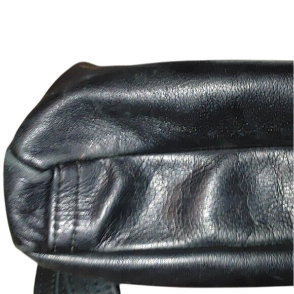 Crossbody Grace Leathers USA Vintage Shoulder Purse Black Adjustable Strap - Picture 11 of 12
